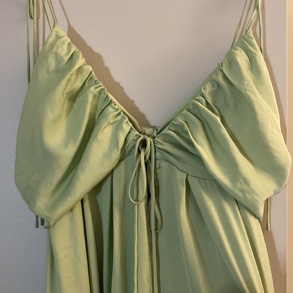 Lulus Confidence Check Satin Tie-Back Maxi Dress - Picture 4 of 7